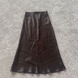Aritzia Brown Midi Skirt